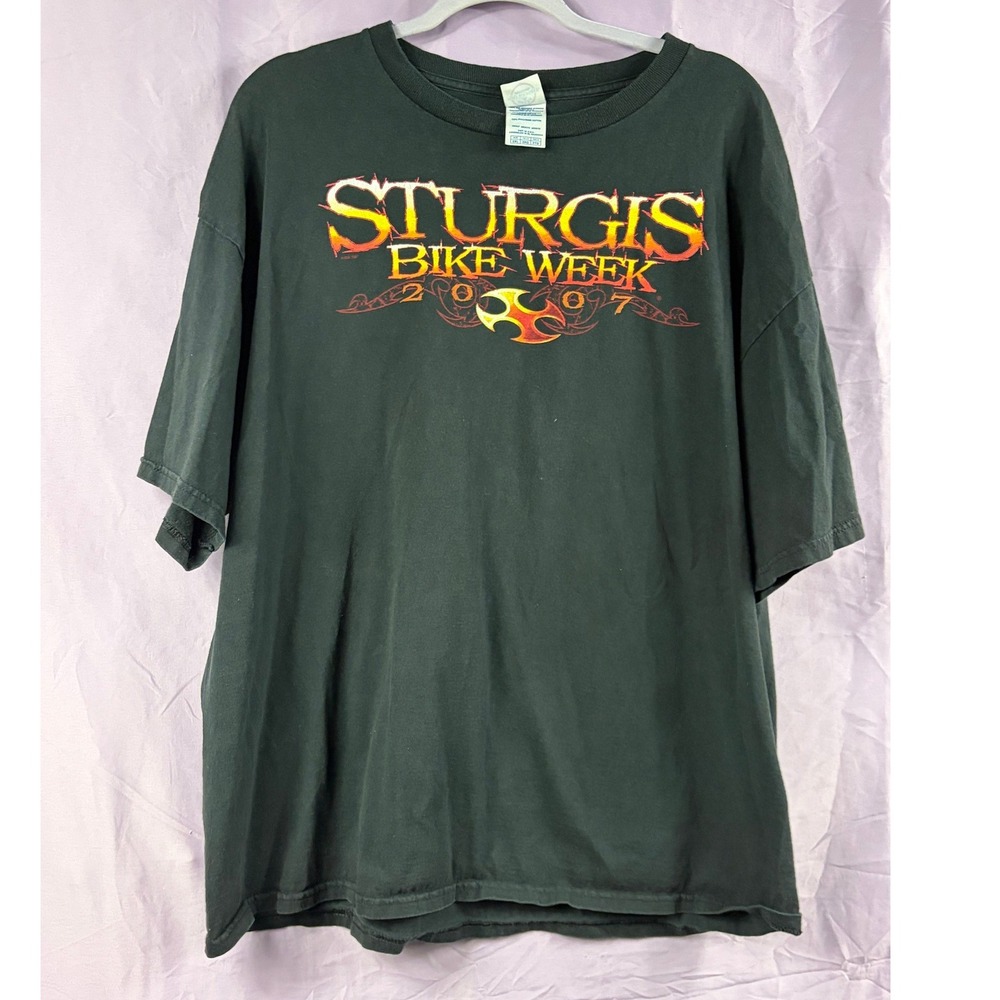 Vintage Sturgis Bike Week 2007 Graphic T-Shirt Mens 2XL Black Delta Pro Weight